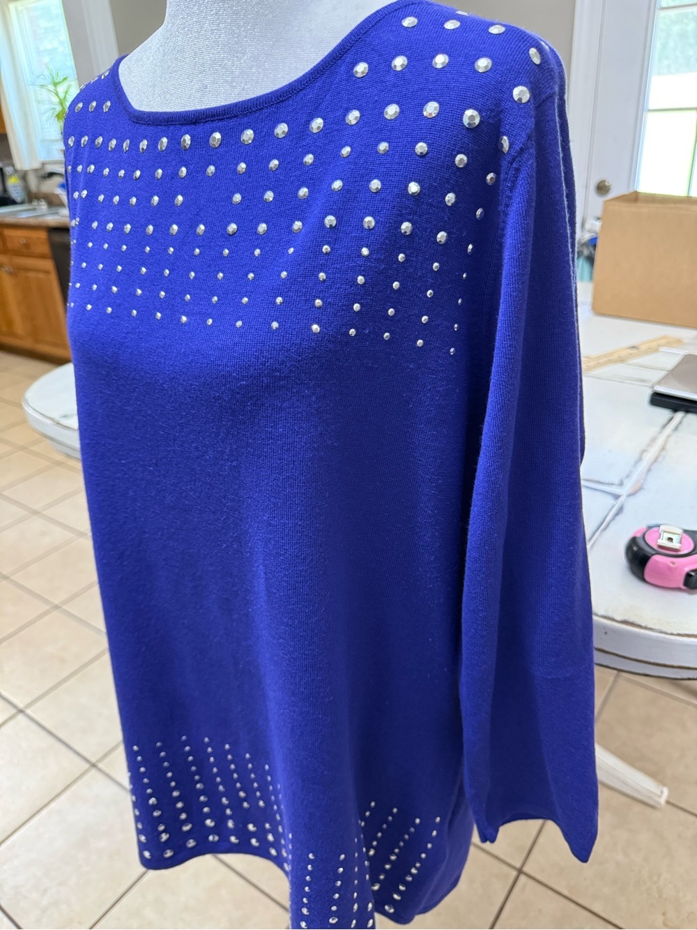 Ruby Rd. Woman Rhinestone Tunic Sweater – Size 1X - Picture 4 of 14